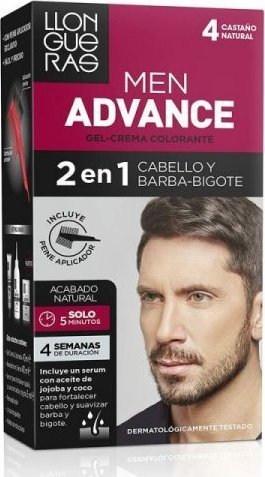 Llongueras Krem Koloryzujący Llongueras Men Advance Półtrwały 4 - Popielaty Kasztan (4 pcs)