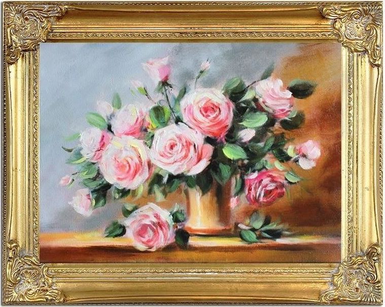 GO-BI Obraz Roze ręcznie malowany 37x47cm uniwersalny