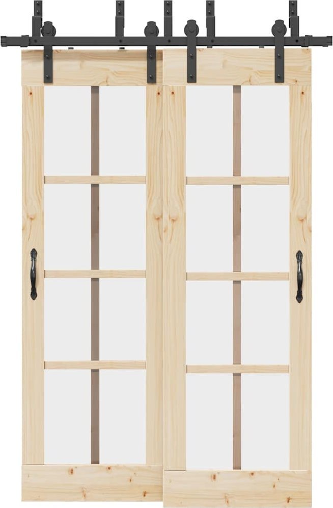 vidaXL System do montażu drzwi przesuwnych, 152,5 cm, stal, czarny