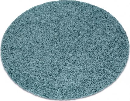 Dywany Łuszczów Dywan SOFFI koło shaggy 5cm niebieski, koło 80 cm