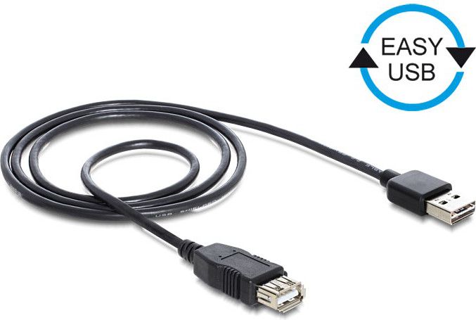 Kabel USB Delock USB-A - USB-A 2 m Czarny (83371)