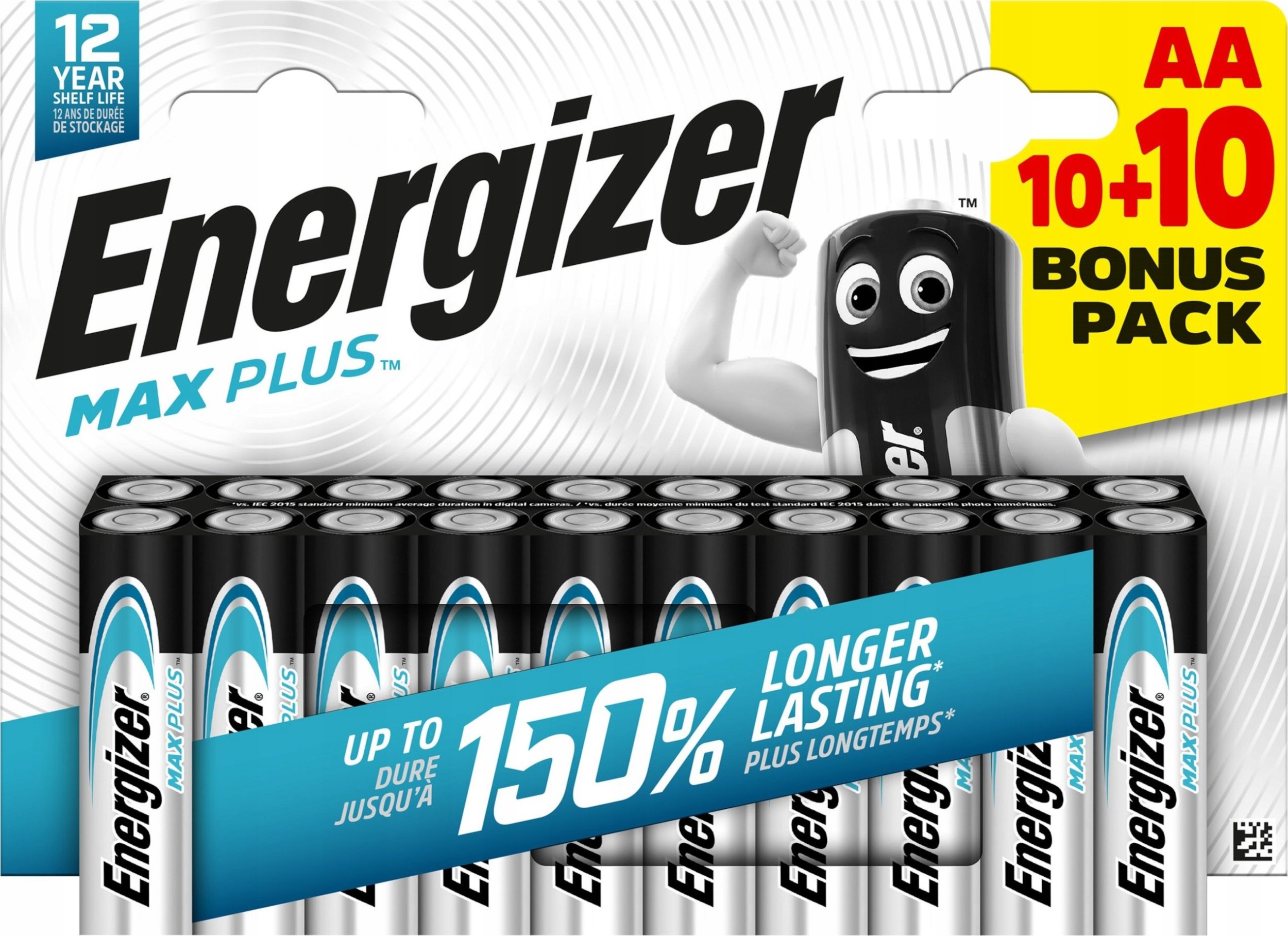 Energizer Max Plus LR6 AA elementy, 20 vnt.