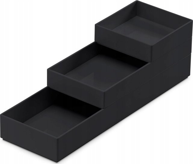 Moxom Zestaw pojemników MOXOM Modular Tray, 250x80x55mm, 3 szt., czarny