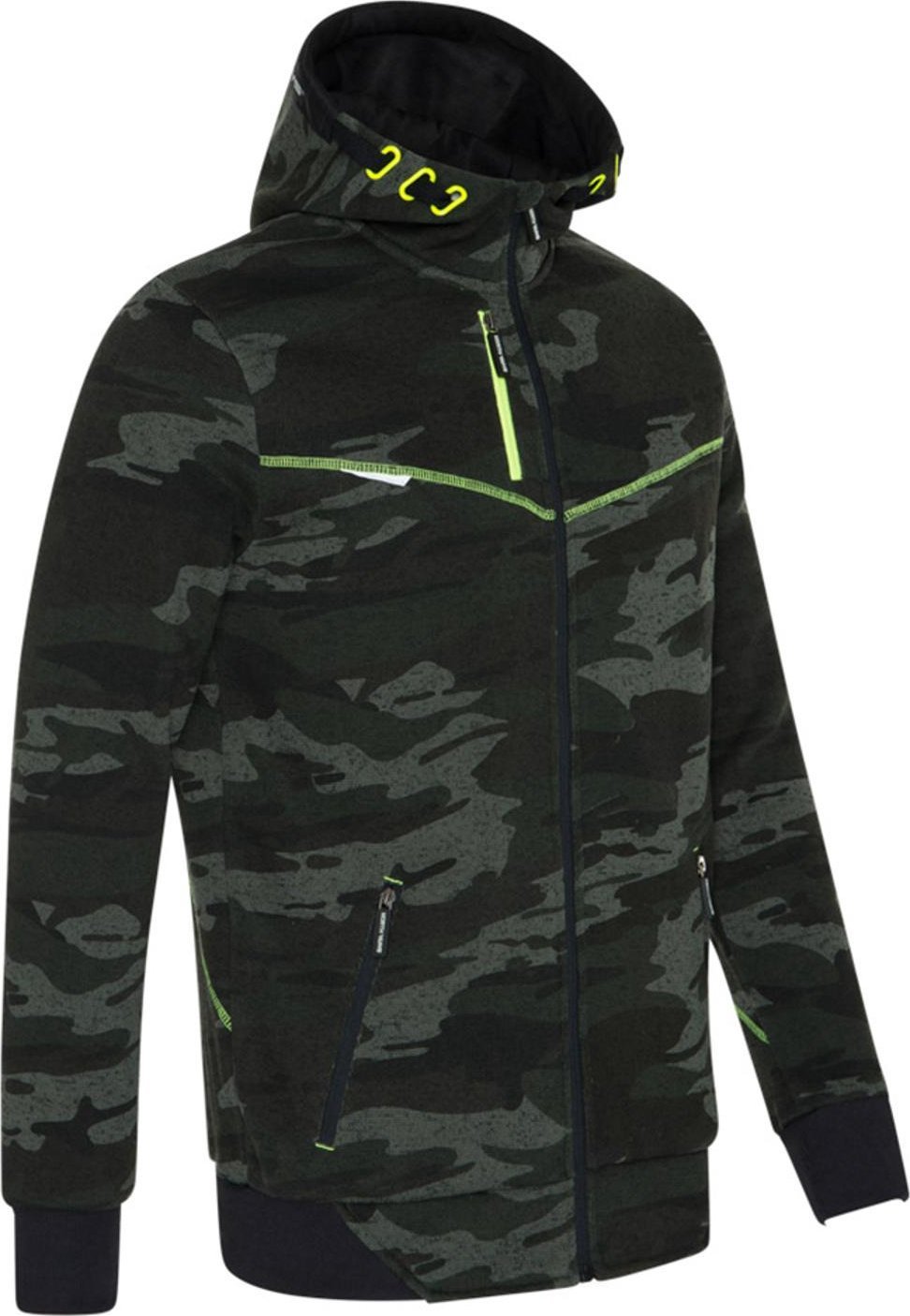 Pesso Džemperis su užtrauktuku, su gobtuvu Nine Worths Botta 1509 Kamufliažinė/Neoninė, dydis L