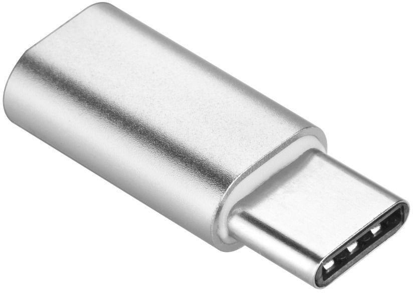 Adapter USB Partner Tele.com PA30 USB-C - microUSB Srebrny (5901737419965)