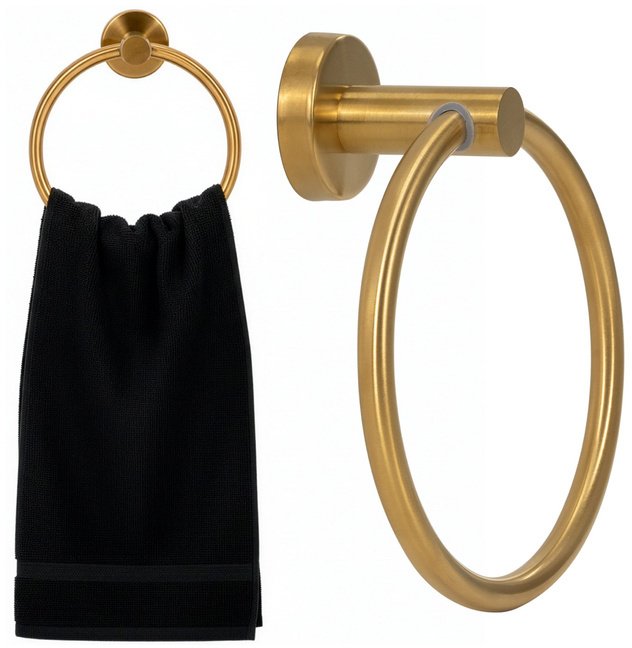 Wieszak na ręczniki, łazienkowy okrągły, uchwyt na ręczniki, złoty UNIWERSALNY