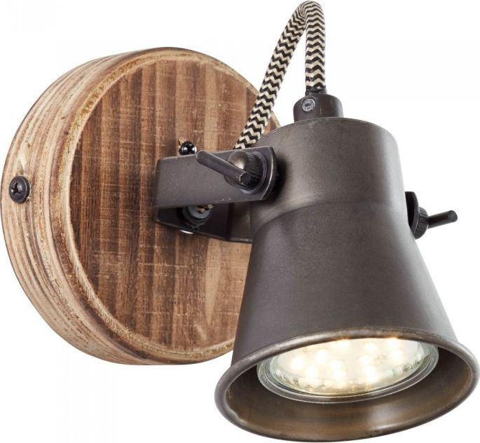 Kinkiet Brilliant Kinkiet ścienny do salonu czarny Brilliant Seed z drewna 82210/46