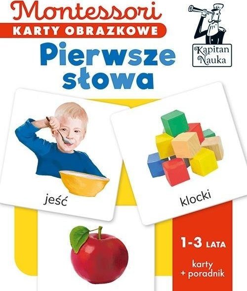 Kapitan Nauka Montessori Karty obrazkowe Pierwsze słowa 1-3 lata