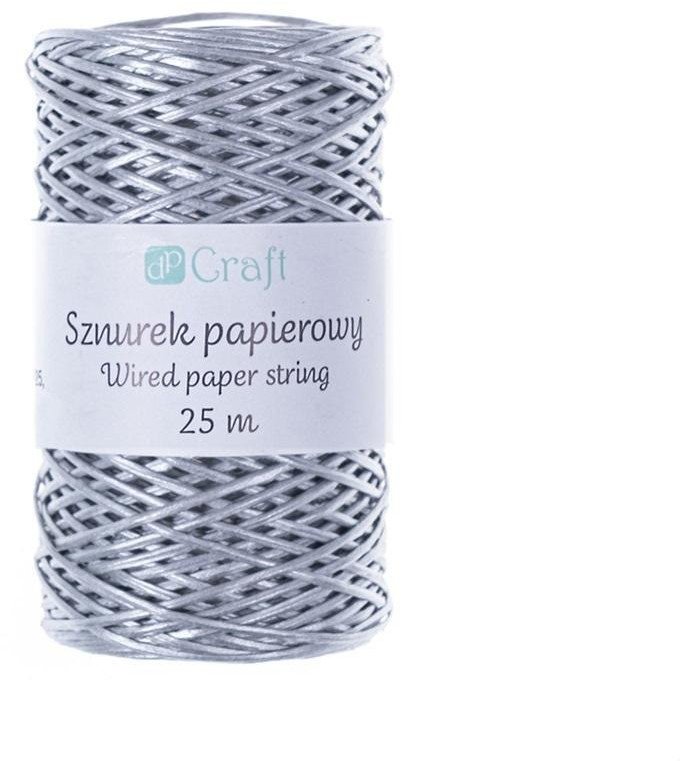 Titanum Sznurek papierowy z drucikiem 25m srebrny