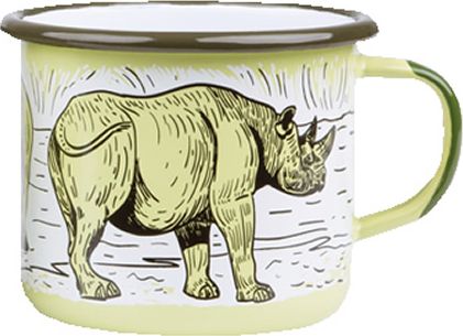 The Big 5 of Africa Kubek emaliowany Rhino zielony