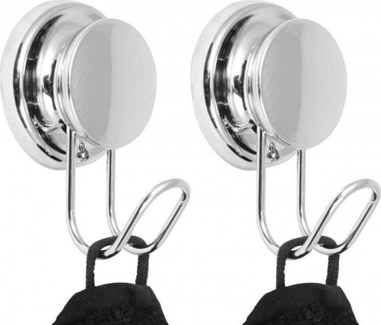 YokaHome Komplet wieszaków łazienkowy haczyk srebrny przyssawka 2 szt - Yoka