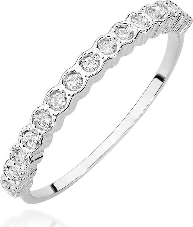 Best Diamonds złoty pierścionek z brylantem 0.13ct 7