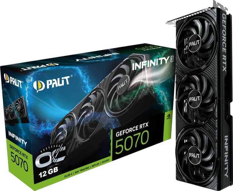 Karta graficzna Palit GeForce RTX 5070 Infinity 3 OC 12GB GDDR7 DLSS4 (NE75070S19K9-GB2050S)