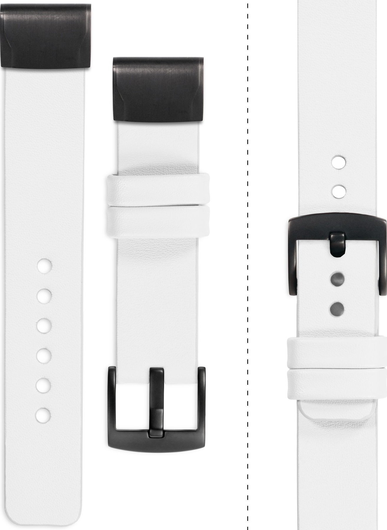 moVear moVear Prestige S1 Skórzany pasek do Garmin QuickFit 26mm (Fenix / Quatix / Tactix / Enduro - 51mm) | Biały [klamra do wyboru] Standard