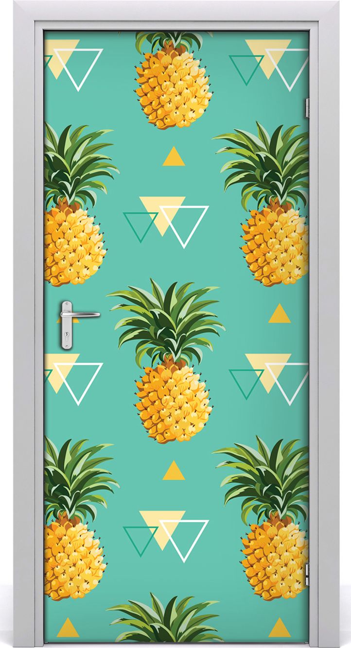 Tulup Fototapeta samoprzylepna na drzwi 95 x 205 cm Ananas