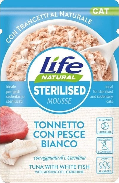 Life Cat Sterilised Karma Dla Kota Tuńczyk Biała Ryba 70g