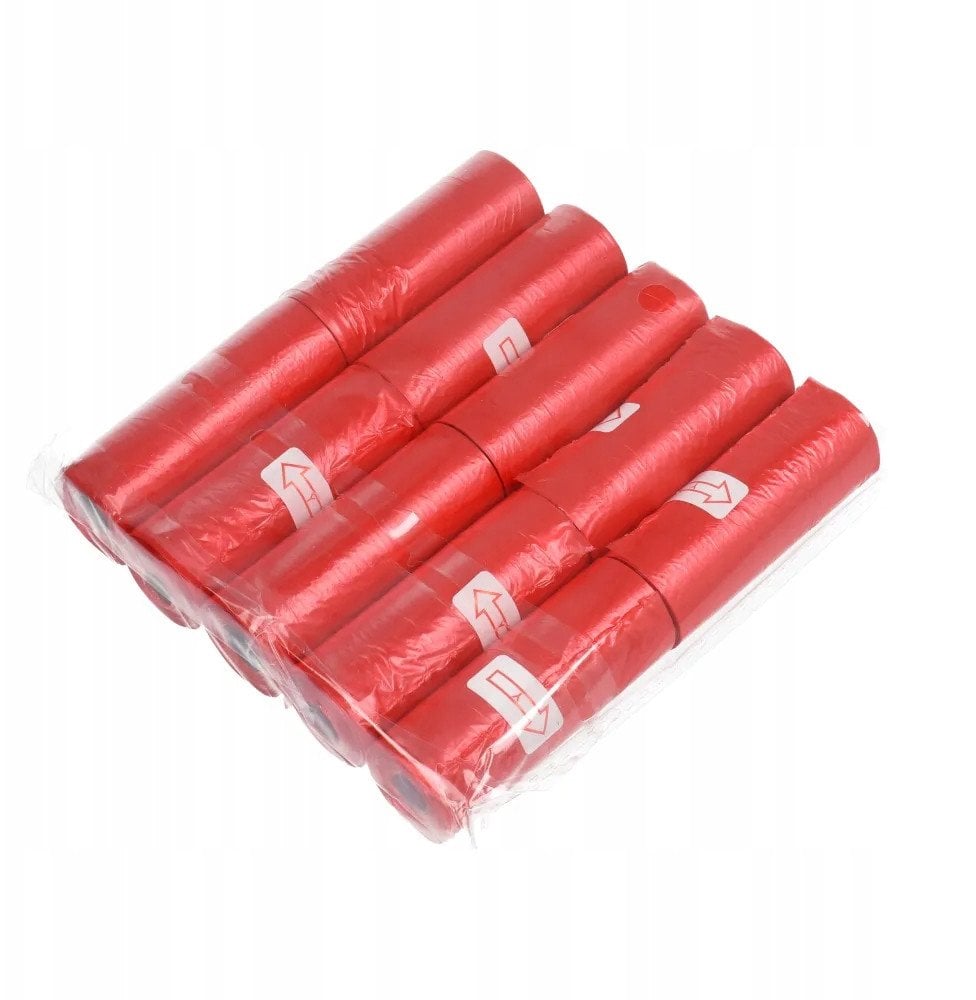 Worki na foliowe na psie odchody 10 rolek czerwone