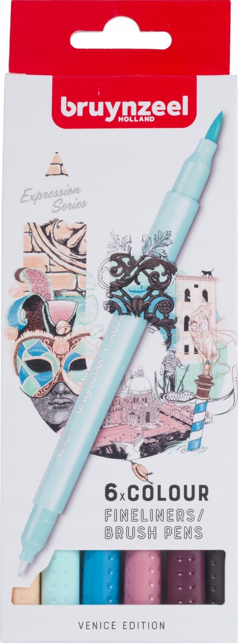 BRUYNZEEL SAKURA Bruynzeel Fineliner/brush pen set Venice | 6 colours
