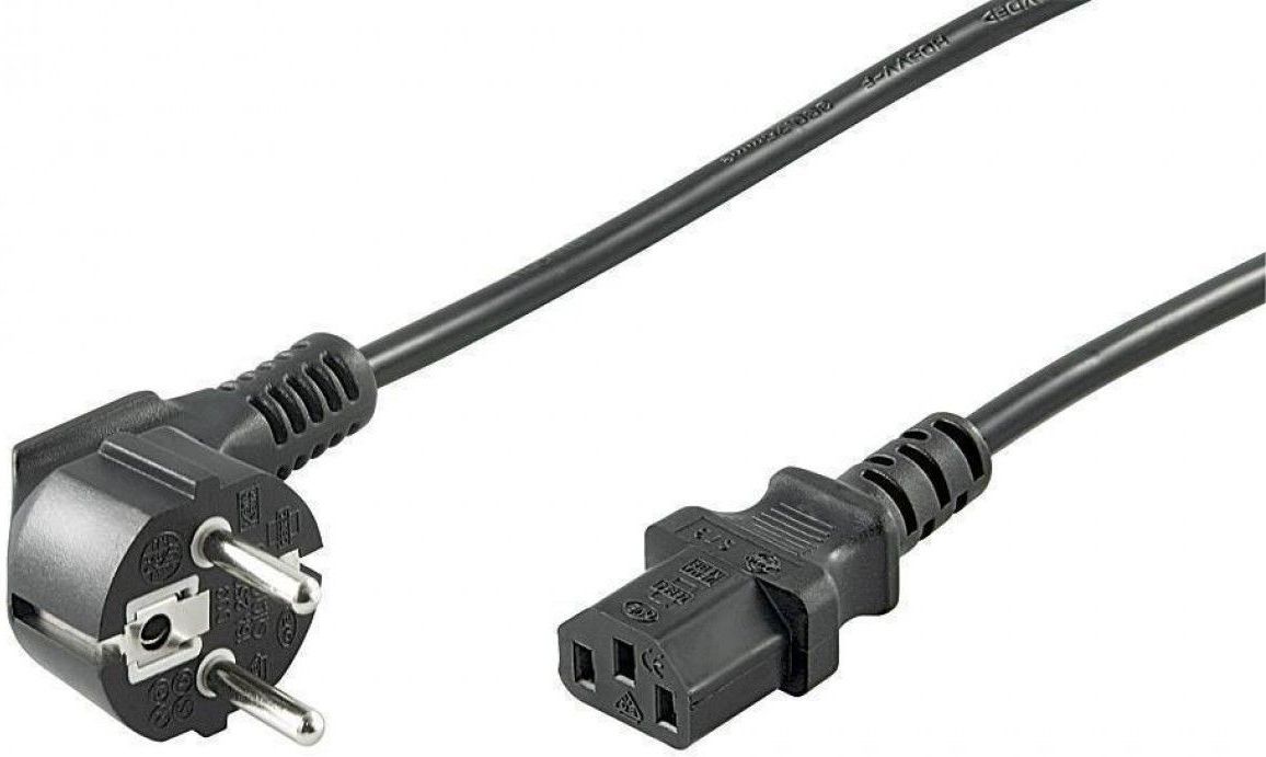 Kabel zasilający Goobay Przewód zasilający Schuko type F CEE 7/7 IEC C13 2m czarny (50077)