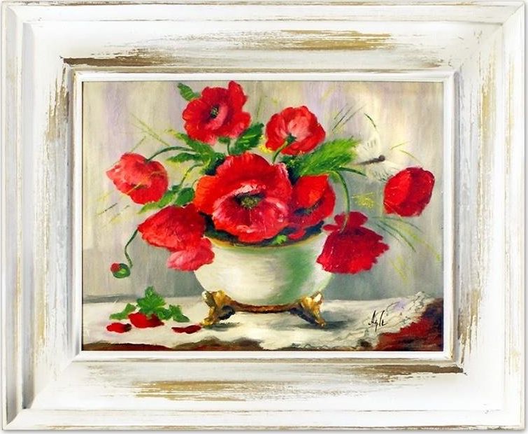 GO-BI Obraz "Maki" ręcznie malowany 45x55cm