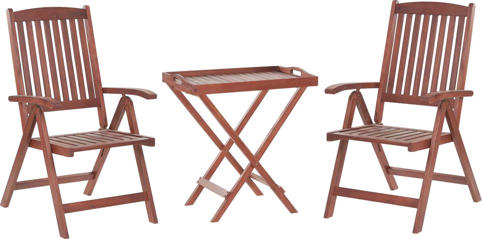 Beliani Zestaw mebli balkonowych z drewna akacjowego TOSCANA