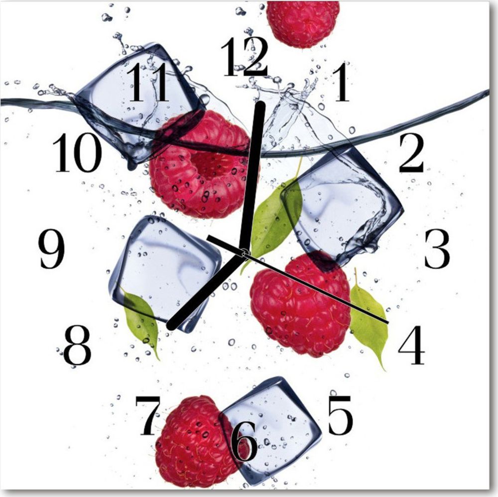 Tulup Zegar szklany kwadratowy Maliny 30x30 cm -49688554