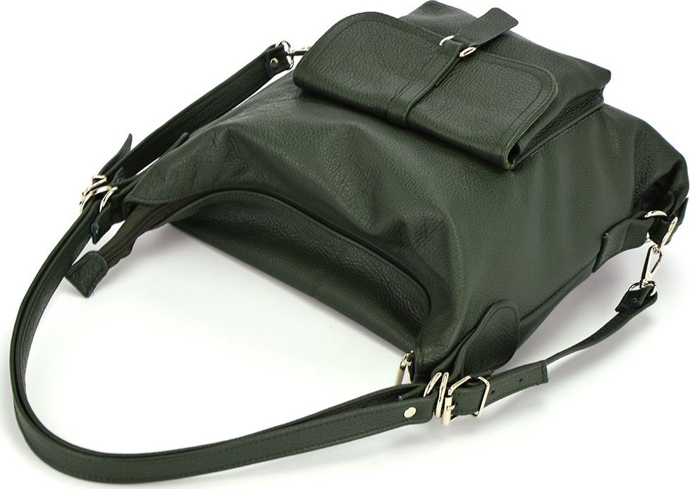 Vera Pelle Torebka skórzana-plecak vp521c Zielony Nie dotyczy