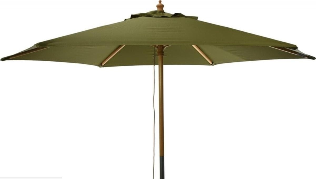 PARASOL OGRODOWY DREWNIANY 250CM SKŁADANY ZIELONY