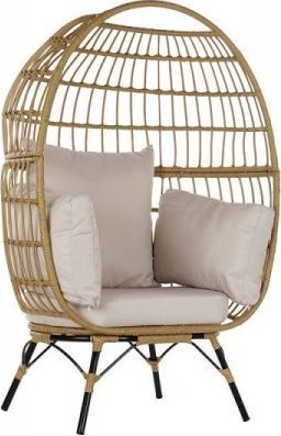 DKD Home Decor Fotel ogrodowy DKD Home Decor Naturalny Metal Poliester rattan syntetyczny Biały (99 x 71 x 147 cm)