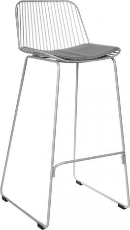 Intesi Krzesło barowe Dill High szare z szarą poduszką