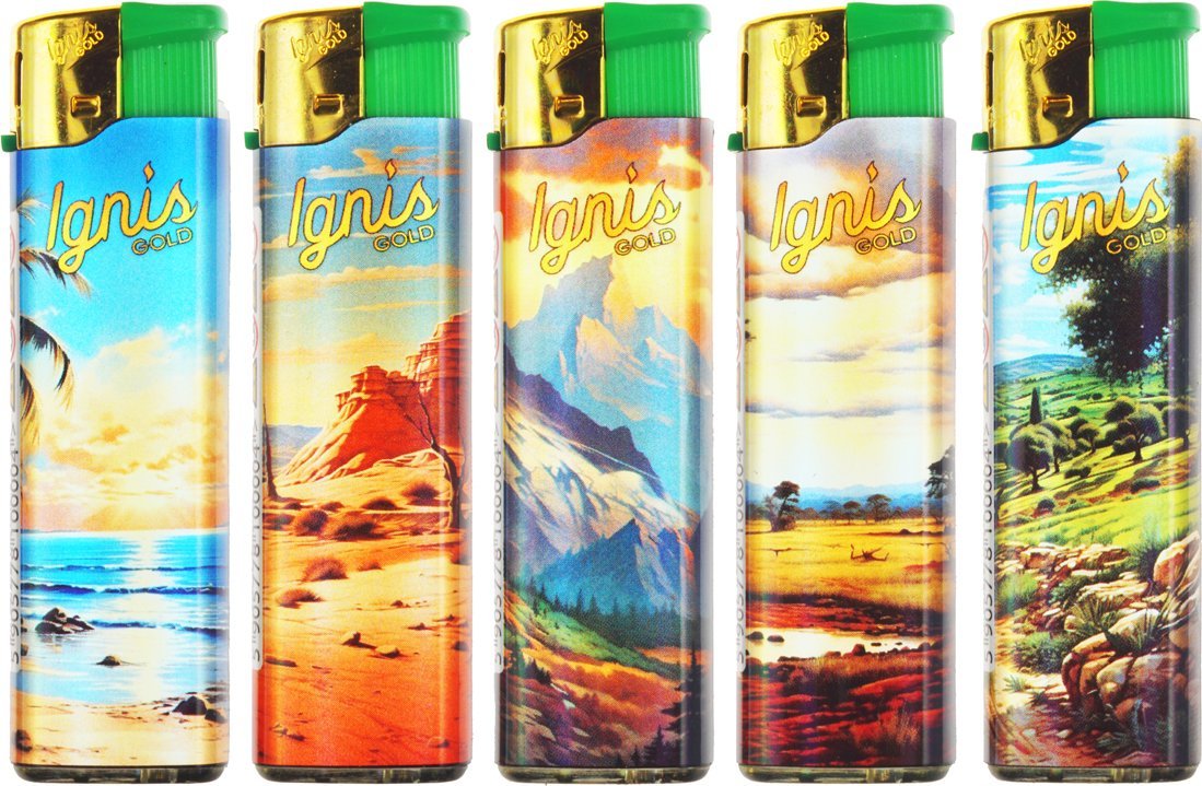 Zestaw Zapalniczka IGNIS GOLD KRAJOBRAZ 5szt