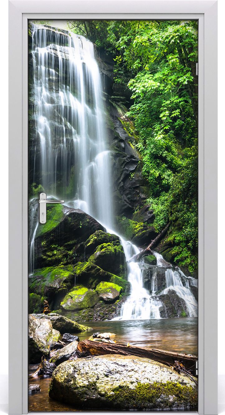 Tulup Fototapeta samoprzylepna na drzwi 95 x 205 cm Wodospad w dżungli