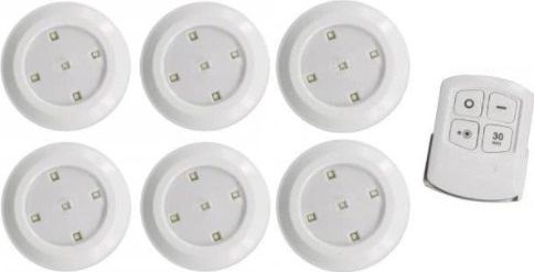 Lampka bezprzewodowa lampki LED na baterie 6szt. + pilot