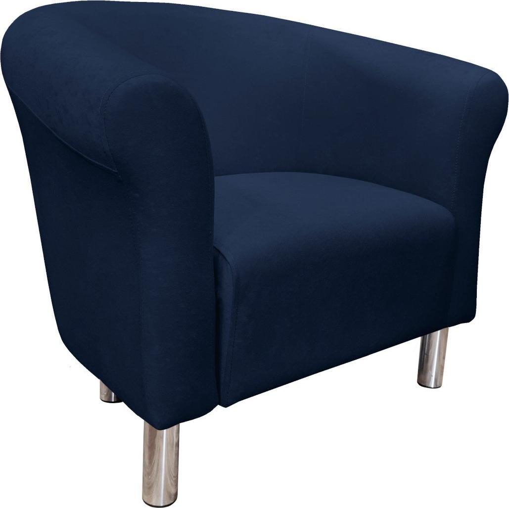 Atos Fotel Milo Mikrofaza 16 granatowy nogi chrom