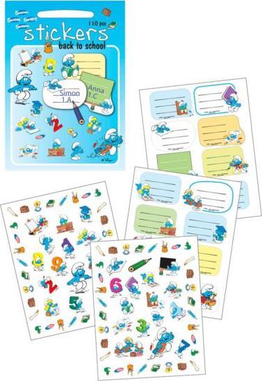 Barbo Toys Zestaw Naklejek 110 szt Szkoła SMERFY