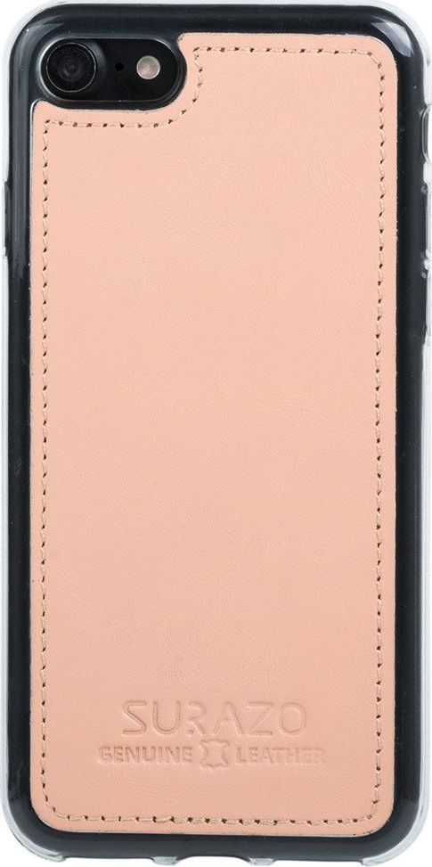 Surazo Etui na tył telefonu Surazo skóra naturalna Back case - Pastel Brzoskwiniowy