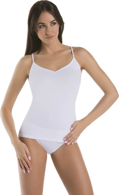 Teyli Koszulka na ramiączkach bawełniana Top Melisa V biała Biały XS