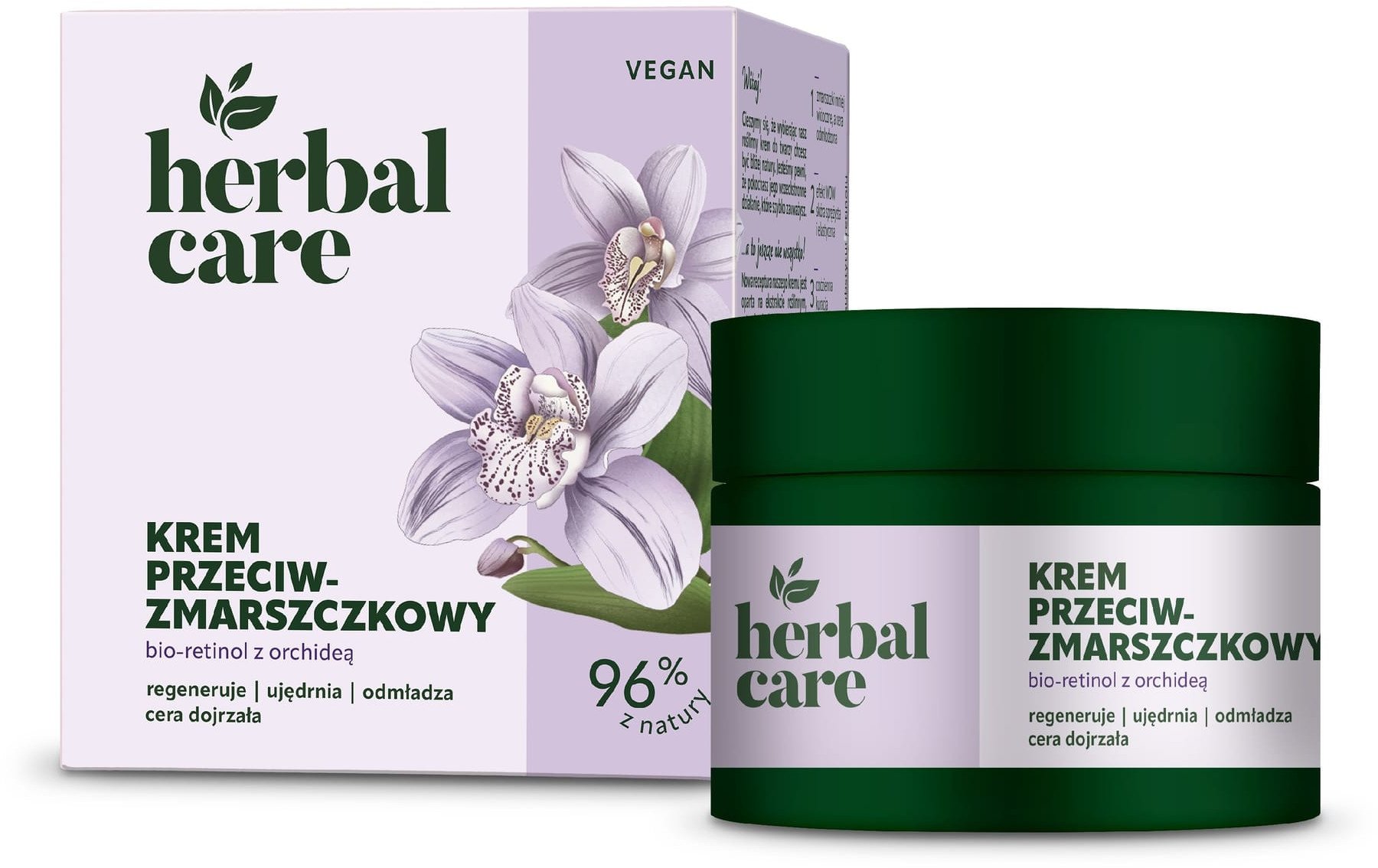 HERBAL CARE Vegan Krem przeciwzmarszczkowy z Bio-Retinolem i Orchideą dla cery dojrzałej - na dzień i noc 50 ml