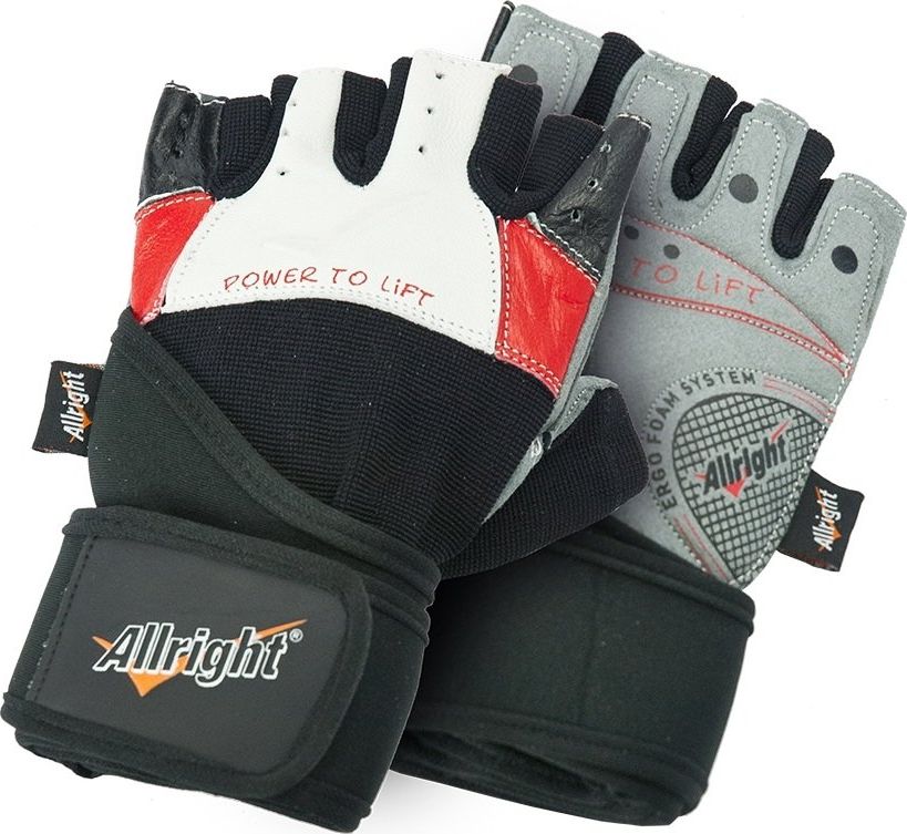 Allright Rękawiczki kulturystyczne Allright Power skóra naturalna rozmiar XL