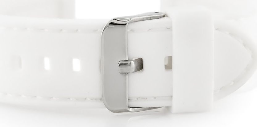 Pasek gumowy do zegarka - przeszywany biały 22mm uniwersalny