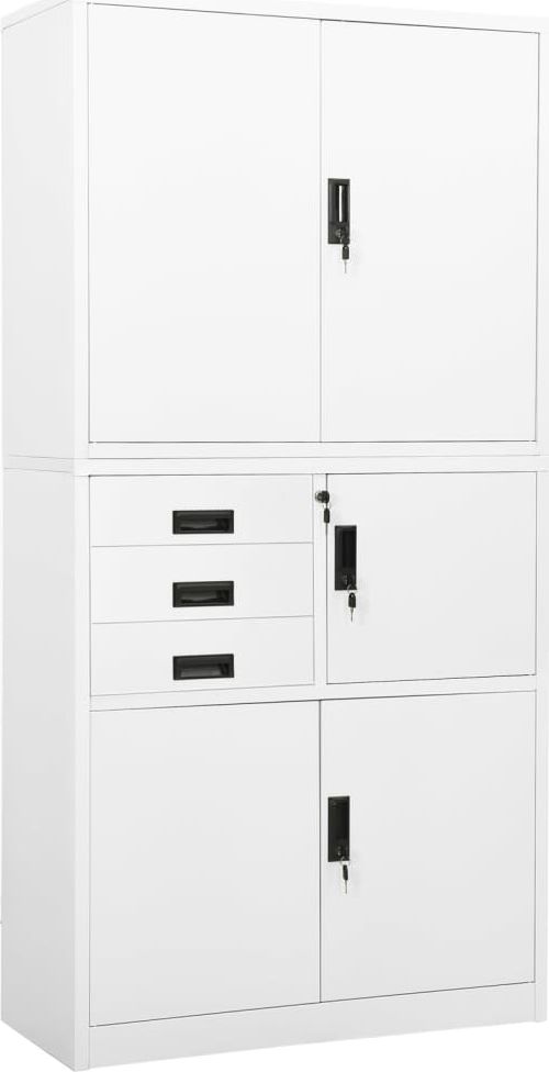 vidaXL Szafa biurowa, biała, 90x40x180 cm, stalowa