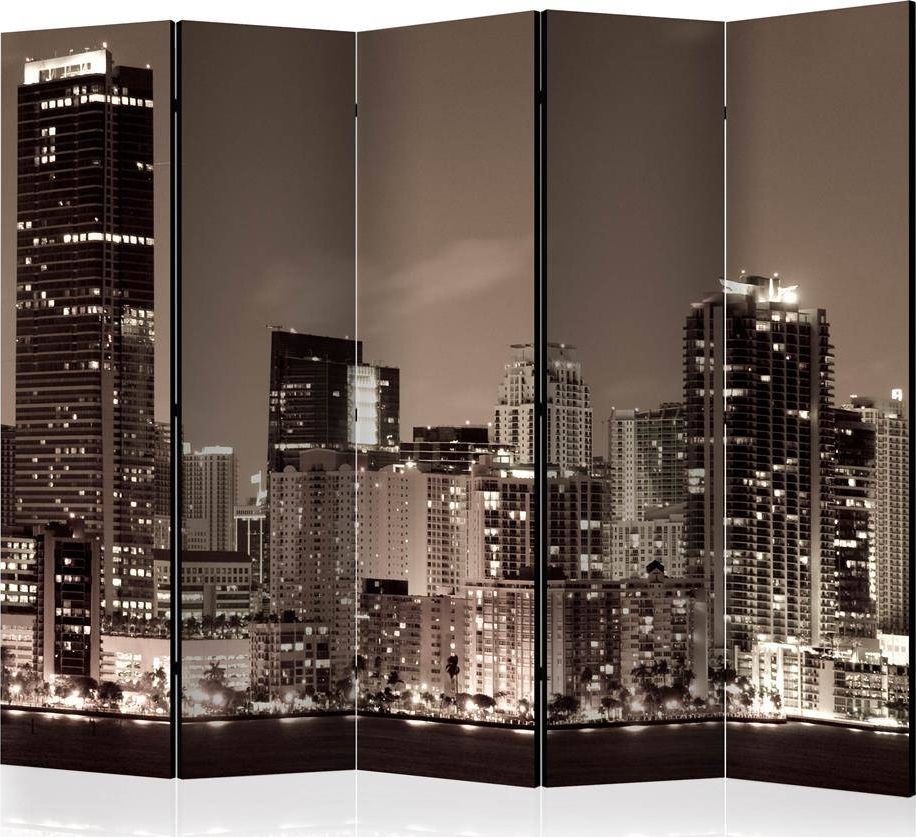 Artgeist Parawan 5-częściowy - Miami w sepii II [Room Dividers] uniwersalny