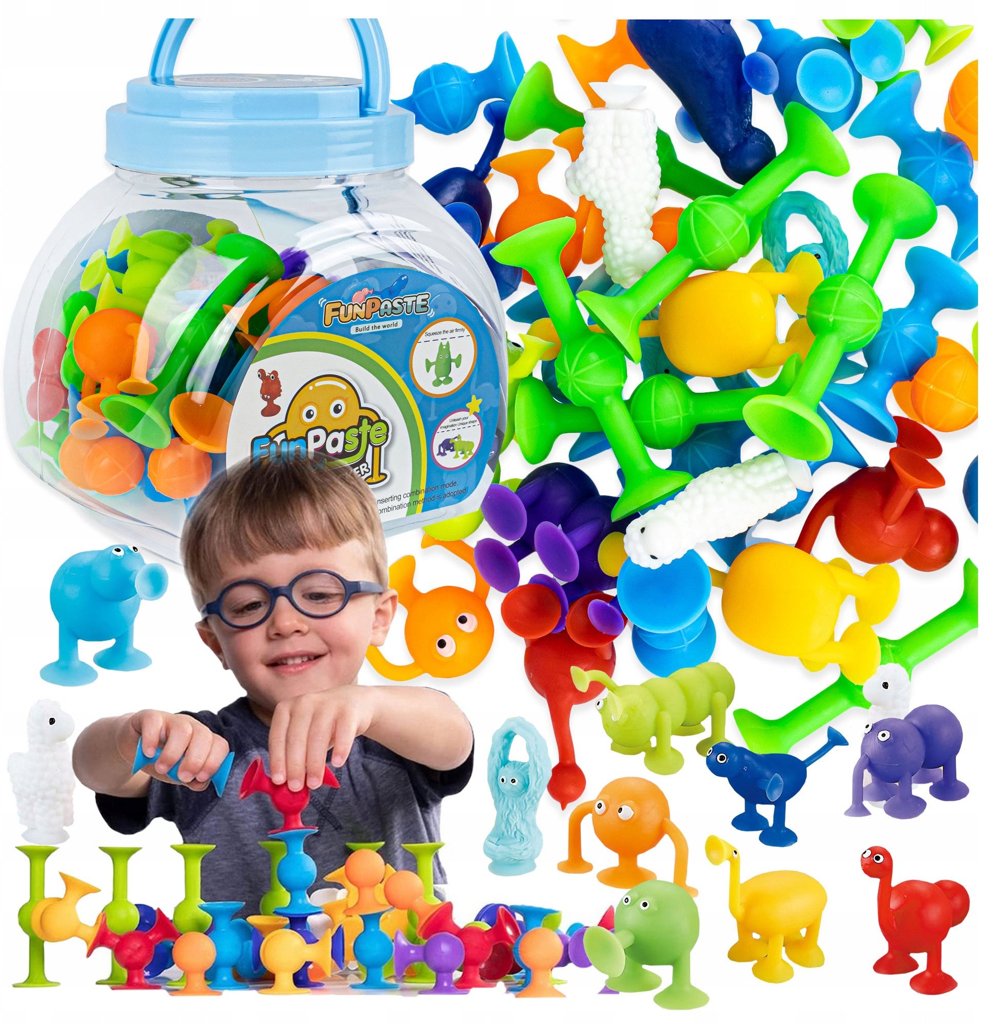 Klocki Konstrukcyjne Silikonowe Przyssawki 36 El