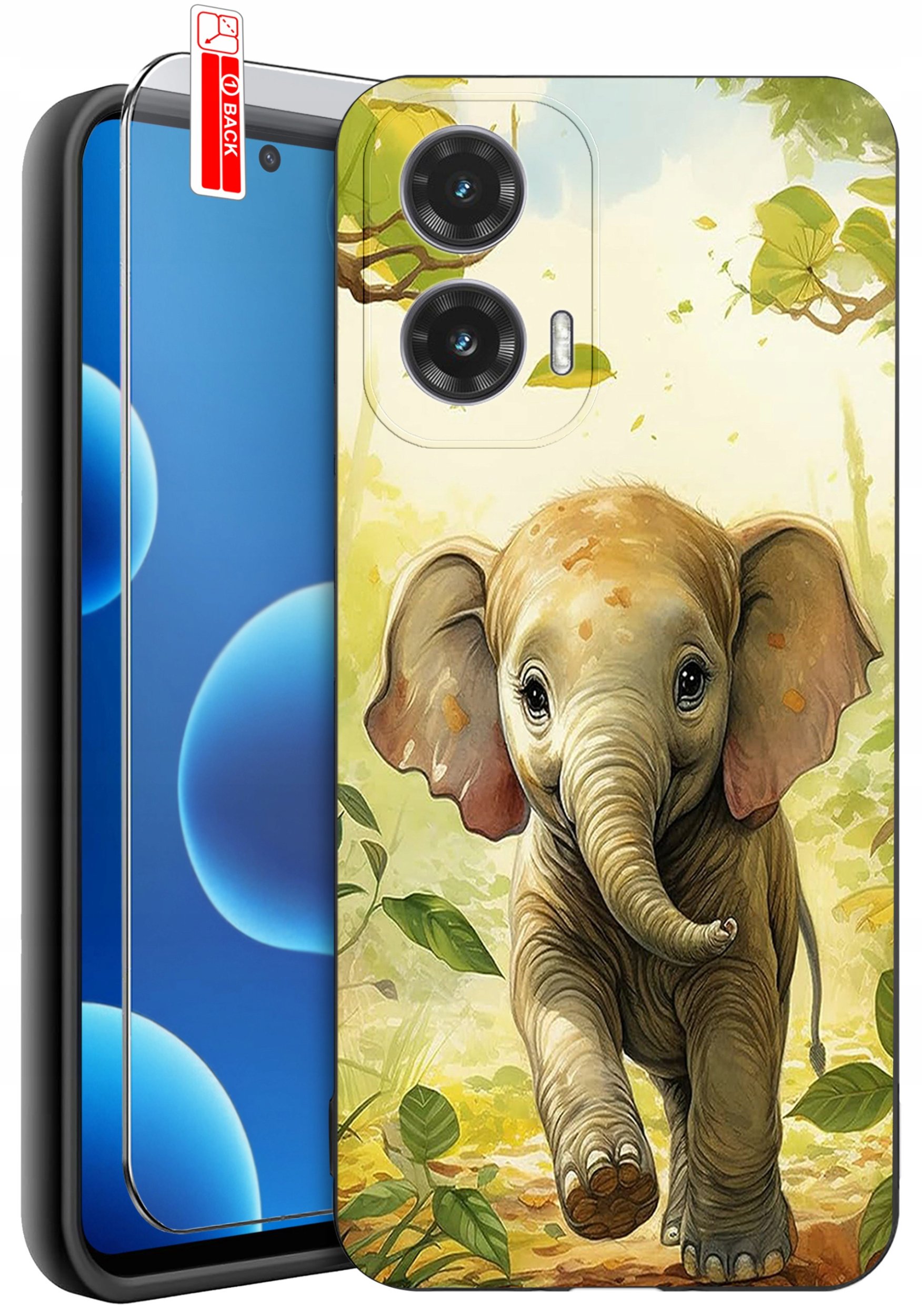 ETUI do Motorola Moto G45 5G | WZORY | SILIKONOWE MATT CASE + SZKŁO 9H