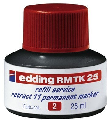 Tusz do uzupełniania markerów permanentnych EDDING retract 11 e-RMTK 25, czerwony