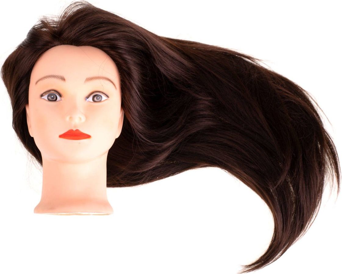 KIK Głowa fryzjerska treningowa z naturalnymi włosami