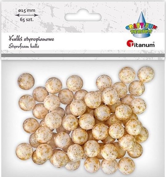 Kulki styropianowe 15mm 65szt złote