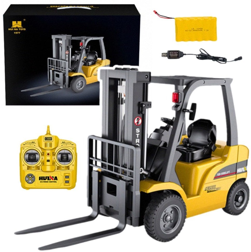 Wózek Widłowy Zdalnie Sterowany RC Światła Dźwięki Huina 1:10