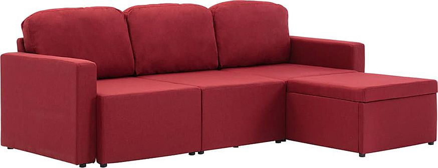 Elior Rozkładana sofa modułowa czerwone wino - Lanpara 4Q