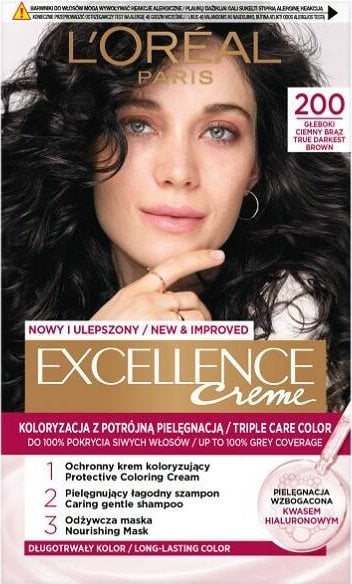 Alkotest L'OREAL_Excellence Creme farba do włosów 200 Dark Brown 176ml